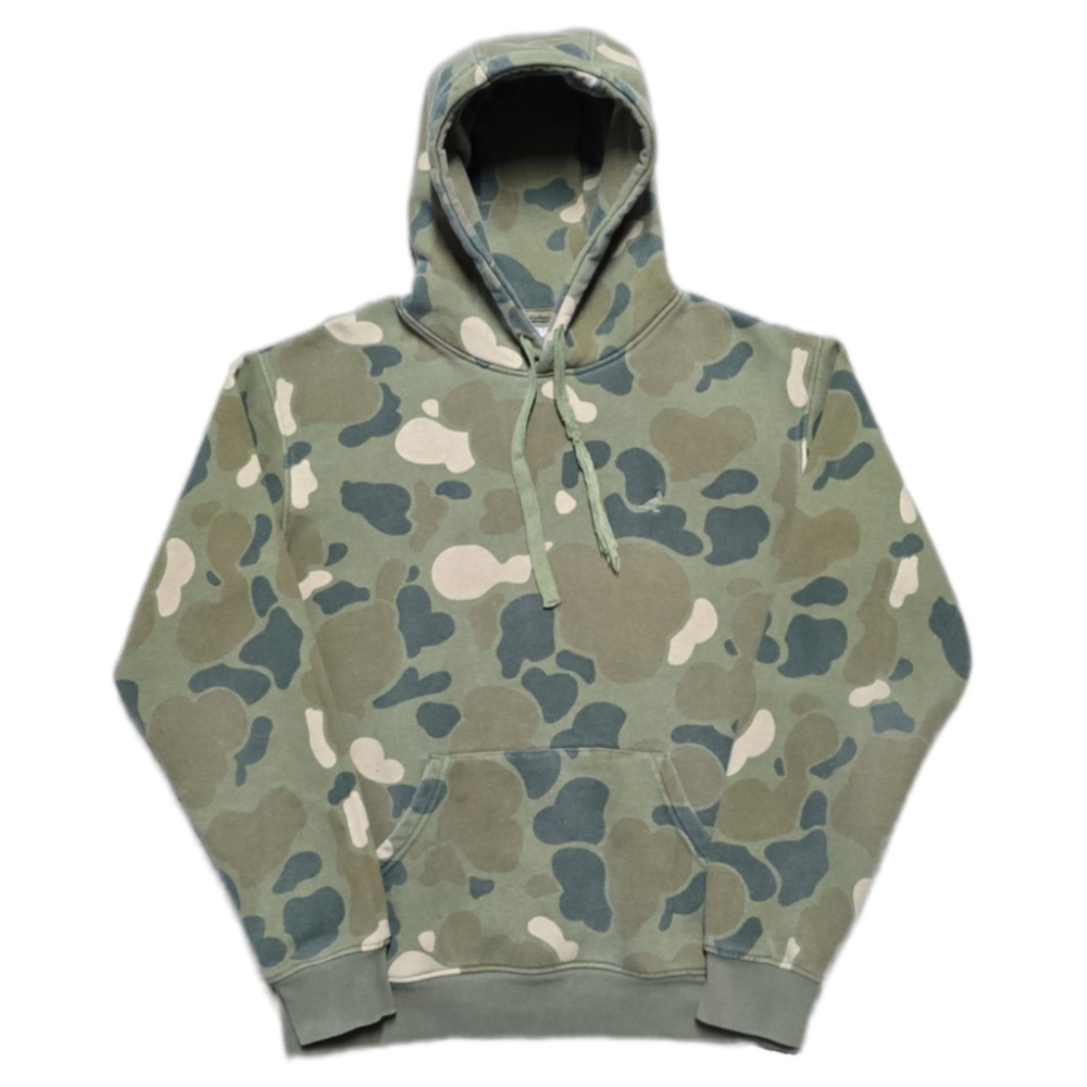 Staple Hoodie Mens M Green Camo Pullover Sweatshirt Pigeon Logo Washed
